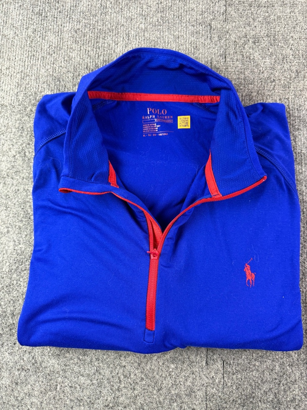 Polo Ralph Lauren Performance Mens 1/4 Zip L/S Sweatshirt Size XL Blue